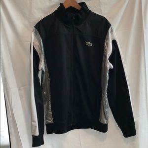 Lacoste Zip up Black and Silver Jacket - Size 8 XL